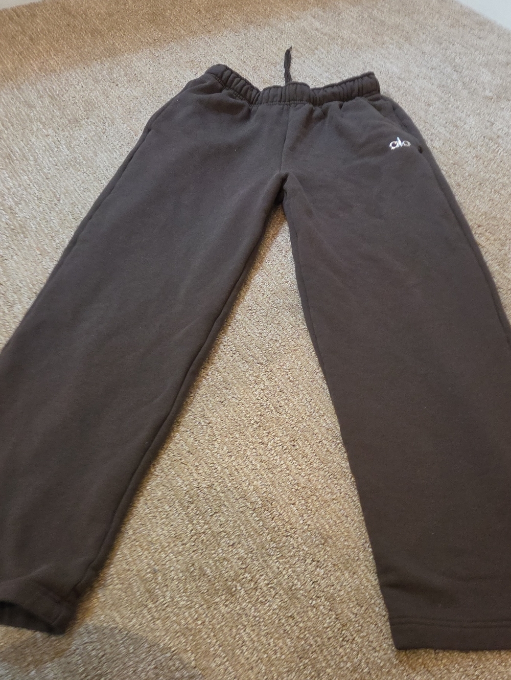Woman ALO Small BROWN Sweatpants with Elastic Waistband